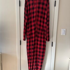 MeUndies Women’s Red and Black Check Pajama Onesie